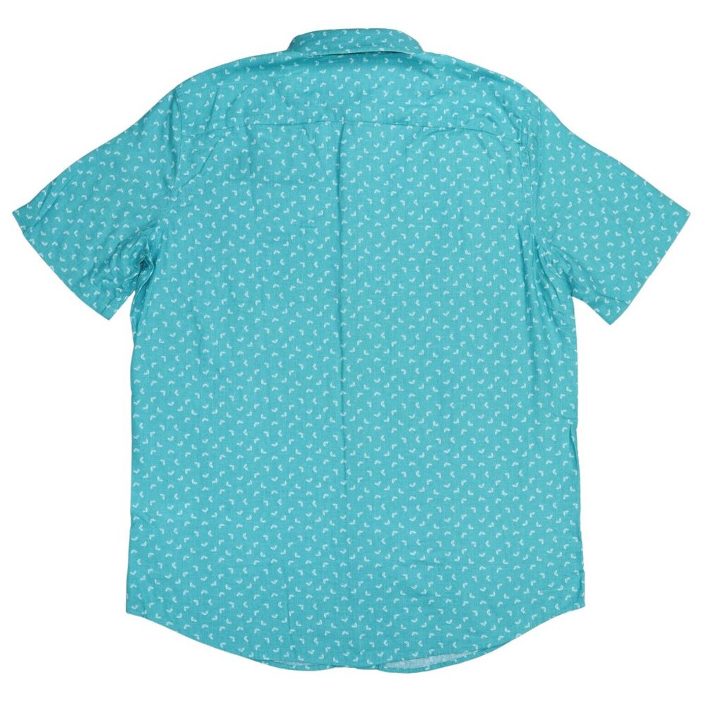 Southern Tide Fish Toss Short Sleeve Linen Blend Men's Button Down Shirt NWT - Picture 2 of 2